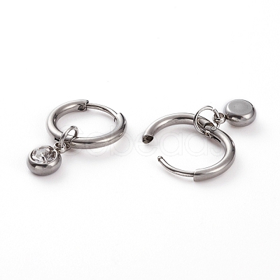 304 Stainless Steel Huggie Hoop Earrings EJEW-JE04449-1