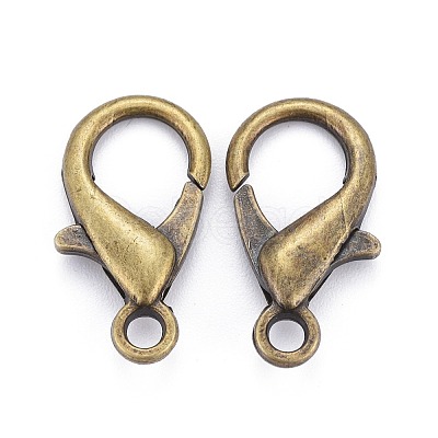 Antique Bronze Tone Zinc Alloy Lobster Claw Clasps X-E107-AB-1