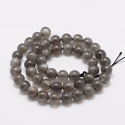 Natural Black Moonstone Beads Strands G-F306-06-8mm-1