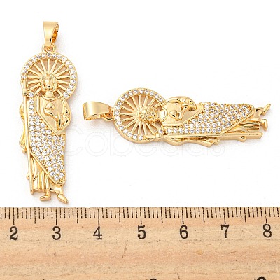 Brass Micro Pave Cubic Zirconia Pendants KK-P250-26G-1