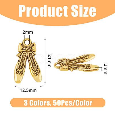 DICOSMETIC 150Pcs 3 Colors Tibetan Style Alloy Pendants FIND-DC0003-97-1