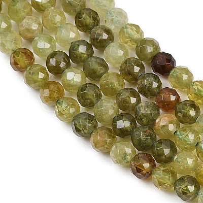 Natural Green Garnet Beads Strands G-B181-A01-4mm-1