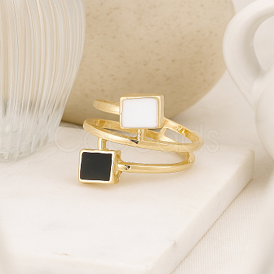 1Pc Alloy Enamel Spiral Finger Rings for Women RJEW-LP0002-80-1