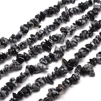 Snowflake Obsidian Chip Bead Strands X-G-M205-23-1