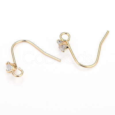 Brass Earring Hooks X-KK-I681-14G-1