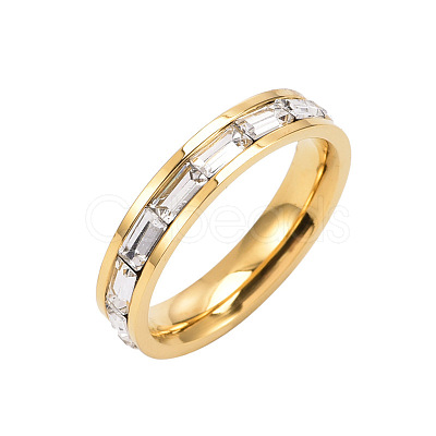 304 Stainless Steel with Crystal Rhinestone Finger Rings FS-WGF5DC4-12-1