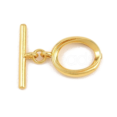 Oval Brass Toggle Clasps KK-G548-35G-1