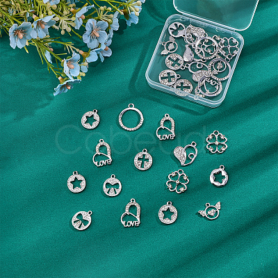 32Pcs 8 Style Valentine's Day UV Plated Alloy Pendants FIND-CA0006-73-1