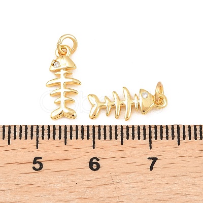 Brass Micro Pave Cubic Zirconia Charms KK-F927-13B-G-1