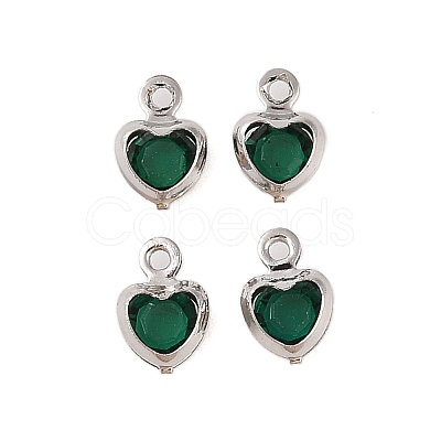 Heart Rack Plating Brass Glass Pendants KK-S385-01P-06-1