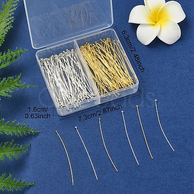 160Pcs 2 Colors Brass Ball Head Pins KK-YW0002-91-1