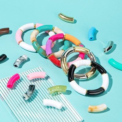 72Pcs 18 Style CCB Plastic & Imitation Gemstone & Opaque Acrylic Beads MACR-LS0001-05A-1