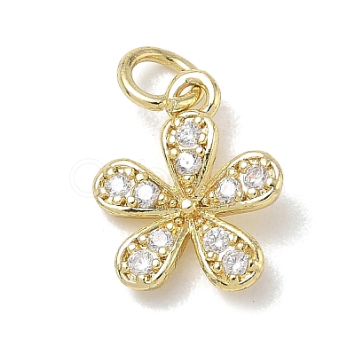 Brass with Rhinestone Charms KK-CBAD872-01G-08-1