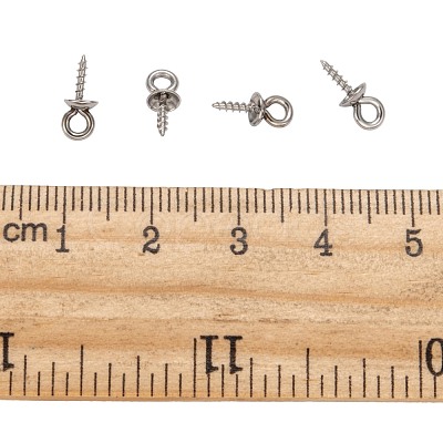Tarnish Resistant 304 Stainless Steel Screw Eye Pin Peg Bails STAS-E076-05-1