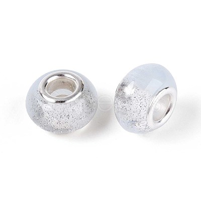 Transparent Resin Rondelle European Beads RESI-N044-02E-1