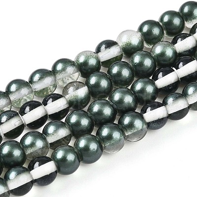 Baking Paint Transparent Glass Beads X1-DGLA-N011-6mm-07-1