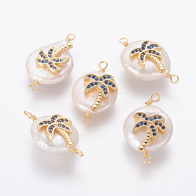 Natural Pearl Links connectors PEAR-F014-02G-1