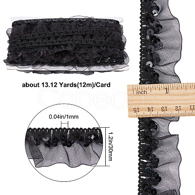 Chinlon Pleated Lace Trim EW-WH0013-28B-1