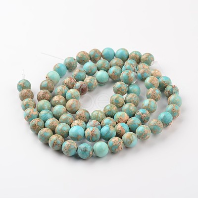 Natural Imperial Jasper Beads Strands X-G-I122-6mm-12-1