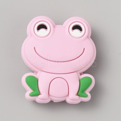 Frog Food Grade Eco-Friendly Silicone Focal Beads SIL-WH0006-29H-1