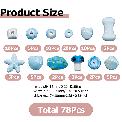 Handmade Porcelain Beads PORC-HS0001-09-1