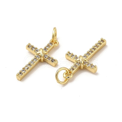 Brass Micro Pave Cubic Zirconia Pendants KK-E068-VB252-1