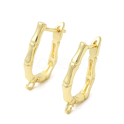 Bamboo Brass Hoop Earring Findings KK-A289-06G-1