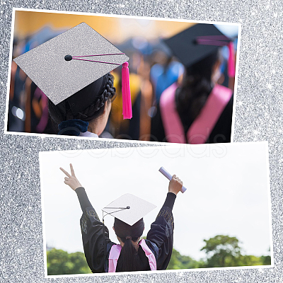Square EVA Glitter Graduation Cap Topper Stickers DIY-WH20053-05D-1
