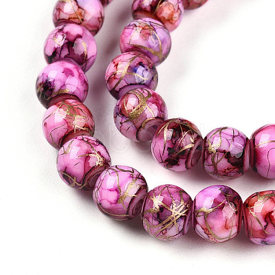 Baking Paint Glass Beads Strands X-DGLA-N003-6mm-B03-1
