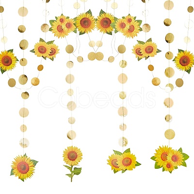 AHADEMAKER Paper Sunflower Garland HJEW-GA0001-17-1