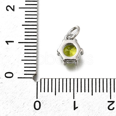 Brass Pave Cubic Zirconia Pendants KK-V002-23P-03-1