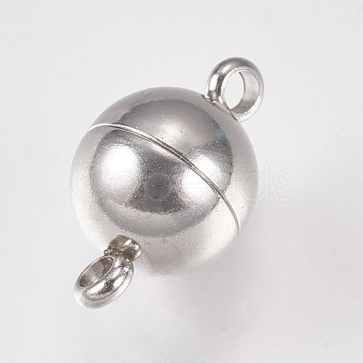 Tarnish Resistant 304 Stainless Steel Magnetic Clasps with Loops STAS-G173-05P-8mm-1