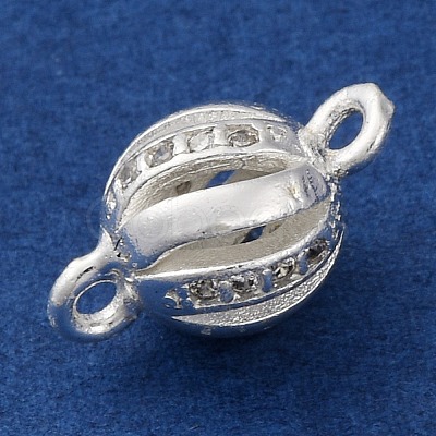 Brass Micro Pave Clear Cubic Zirconia Connector Charms KK-A230-06D-S-1