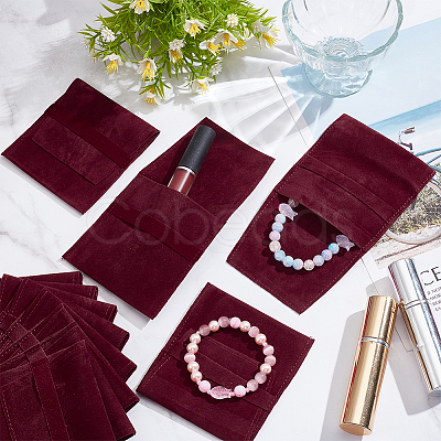 Velvet Jewelry Flap Pouches ABAG-WH0038-43A-1
