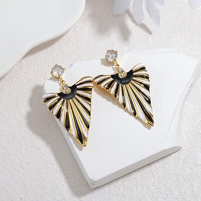 304 Stainless Steel Triangle Dangle Stud Earrings LS-EJEW-F392-01G-1