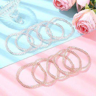 5Pcs Glass Beaded Stretch Bracelet Sets BJEW-YW00003-01-1