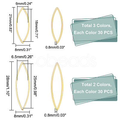 150pcs 5 style Brass Linking Rings KK-PH0005-53-1