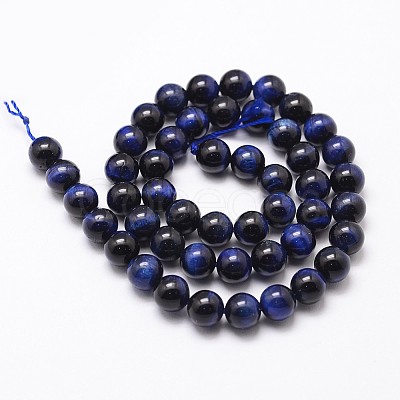 Natural Tiger Eye Bead Strands G-G735-23-8mm-02-1