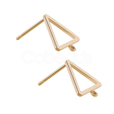 Brass Stud Earring Findings KK-BC0003-74G-1