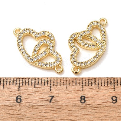 Brass Micro Pave Cubic Zirconia Connector Charms CU-CBA4579-02G-B-1