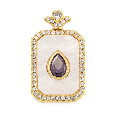 Brass Micro Pave Cubic Zirconia Pendants FIND-Z044-04A-1