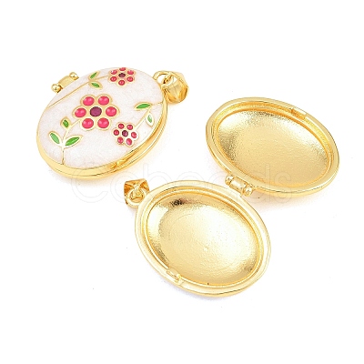 Brass Locket Pendants KK-D232-04G-01-1