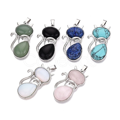 Natural & Synthetic Mixed Gemstone Pendants GG-N001-03P-1