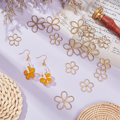 20Pcs 2 Style Brass Filigree Joiners KK-BC0011-66-1