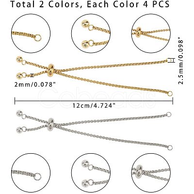 Adjustable 304 Stainless Steel Bracelet Making STAS-PH0019-07-1