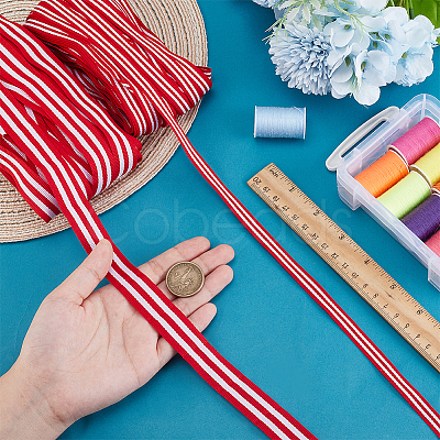 50M 2 Styles Polyester Stripe Ribbon OCOR-PH0004-92-1