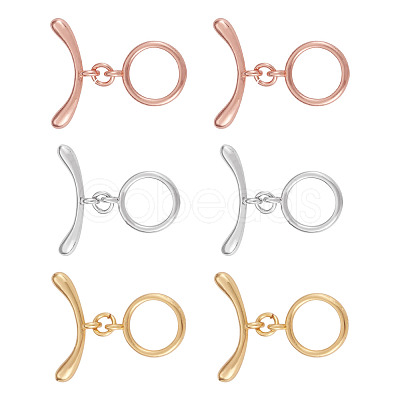 7Pcs Ring Brass Toggle Clasps KK-TADJ0001-21-1