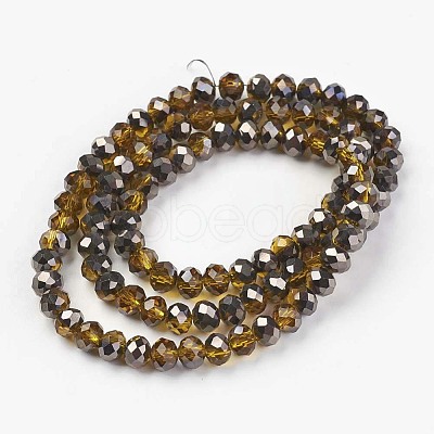 Electroplate Transparent Glass Beads Strands EGLA-A034-T2mm-P09-1