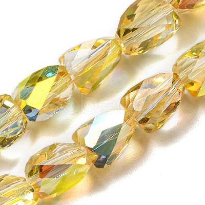 Transparent Electroplate Glass Beads Strands GLAA-G116-03A-HR04-1
