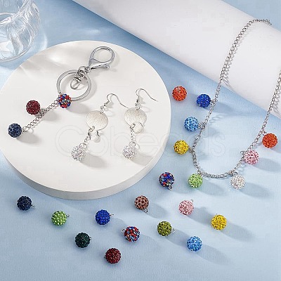 78pcs 13 colors Polymer Clay Rhinestone Charms RB-PH0001-48-1